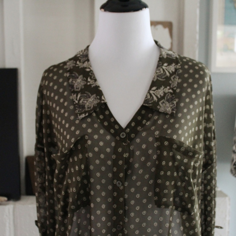Free People Easy Rider Sheer Button Down - Picture 3 of 7